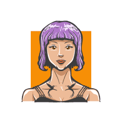 cool girl hand drawn avatar icon