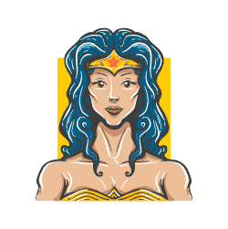 super woman hand drawn avatar icon