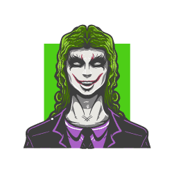 joker hand drawn avatar icon