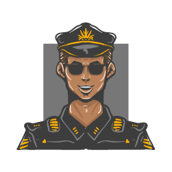 police man hand drawn avatar icon