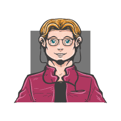 nerd man hand drawn avatar icon