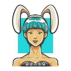 bunny hand drawn avatar icon