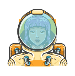 astronaut hand drawn avatar icon