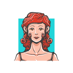 woman hand drawn avatar icon