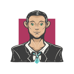 business man hand drawn avatar icon