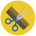 hairdresser Flat Round Icon