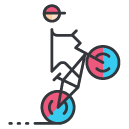 BMX Cycling Filled Outline Icon