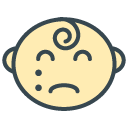 Baby Cry filled outline Icon
