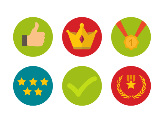 badges and votes flat round icons