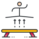 Balance Beam Gymnastics Filled Outline Icon