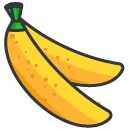Bananas Filled Outline Icon
