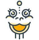 Barongsai filled outline Icon