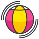 Beach Ball Filled Outline Icon