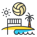 Beach Volleyball Filled Outline Icon