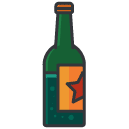 Beer Bottle Filled Outline Icon