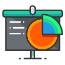 Big Data Chart Filled Outline Icon