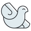 Bird of Peace Filled Outline Icon