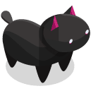 Black Cat Isometric Icon