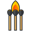 Burning Matches Filled Outline Icon