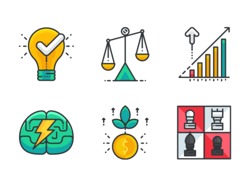 Business development filled outline icons