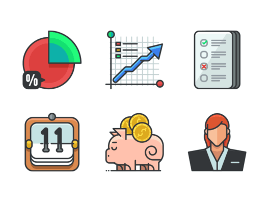 Business and economic filled outline icons
