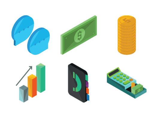 Business and finance isometric icons