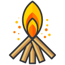 Camp FIre Filled Outline Icon