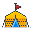 Camping Tent Filled Outline Icon