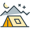 Camping filled outline Icon
