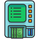 Cash Machine Filled Outline Icon
