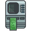 Cash Machine Filled Outline Icon