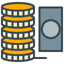 Cash filled outline Icon