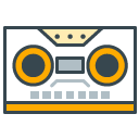 Cassette filled outline Icon