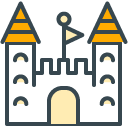Castle filled outline Icon