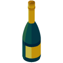 Champagne Isometric Icon