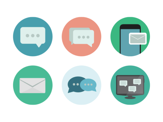 Chat messages flat round icons