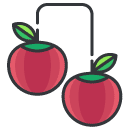Cherries Filled Outline Icon