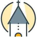 Church filled outline Icon
