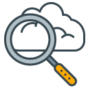 Cloud Search filled outline Icon