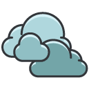 Cloudy Filled Outline Icon