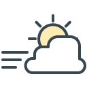 Cloudy Windy filled outline Icon