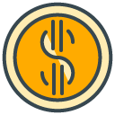 Coin filled outline Icon