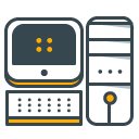 Computer filled outline Icon