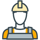 Construction Worker filled outline Icon
