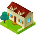 Country Home Isometric Icon