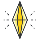 Crystal Filled Outline Icon
