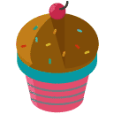 Cupcake Isometric Icon