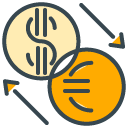 Currency Exchange filled outline Icon