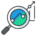 Data Analysis Magnifier Filled Outline Icon