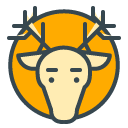 Deer filled outline Icon